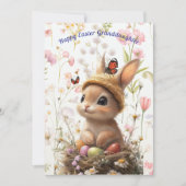 Gelukkige Pasen kleindochter Bunny Lamb Feestdagenkaart (Voorkant)