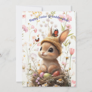 Gelukkige Pasen kleindochter Bunny Lamb Feestdagenkaart