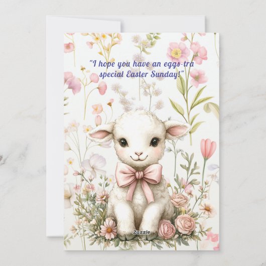 Gelukkige Pasen kleindochter Bunny Lamb Feestdagenkaart (Achterkant)