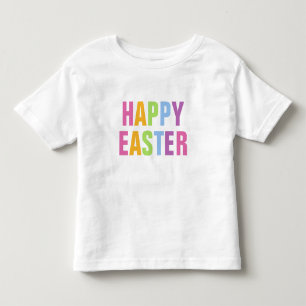 Gelukkige Pasen Kleurrijke Regenboog Typografie Kinder Shirts