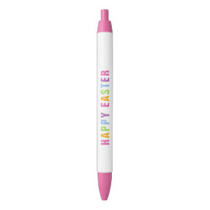 Gelukkige Pasen Kleurrijke Regenboog Typografie Zwarte Inkt Pen