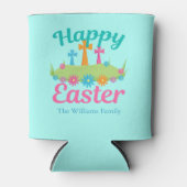 Gelukkige Pasen kruist aangepaste religieuze parti Blikjeskoeler (Voorkant)