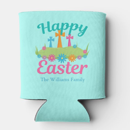 Gelukkige Pasen kruist aangepaste religieuze parti Blikjeskoeler (Achterkant)