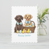 Gelukkige Pasen Labrador Retriever Honden Feestdagenkaart (Staand voorkant)