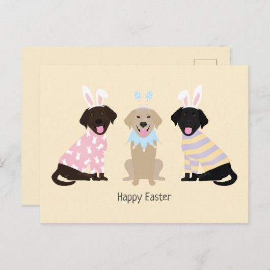 Gelukkige Pasen Labrador Retriever Honden Feestdagenkaart (Voorkant / Achterkant)