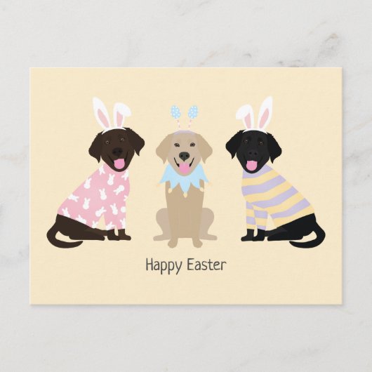 Gelukkige Pasen Labrador Retriever Honden Feestdagenkaart (Voorkant)