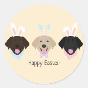 Gelukkige Pasen Labrador Retriever Honden Ronde Sticker