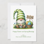 Gelukkige Pasen Lente Gnome Pasen Feestdagenkaart (Voorkant)