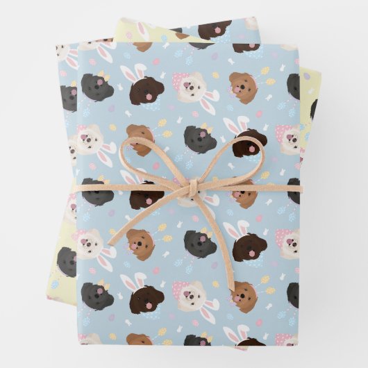 Gelukkige Pasen Maltipoo Honden Inpakpapier Vel (In situ)