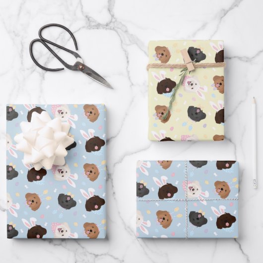 Gelukkige Pasen Maltipoo Honden Inpakpapier Vel (Voorkant)