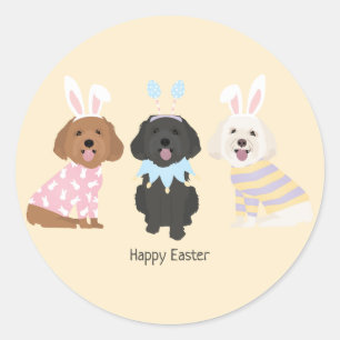 Gelukkige Pasen Maltipoo Honden Ronde Sticker