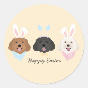 Gelukkige Pasen Maltipoo Honden Ronde Sticker