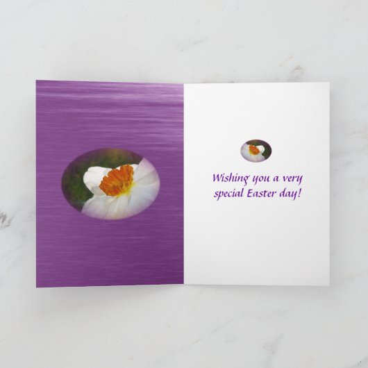 Gelukkige Pasen Narcissus dochter, schoonzoon Feestdagen Kaart (Binnen)