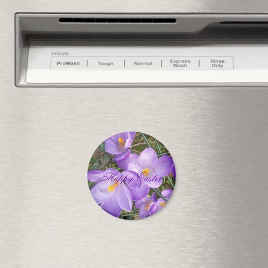 Gelukkige Pasen Paarse Krokusmagneet Magneet (Insitu (Vaatwasser))