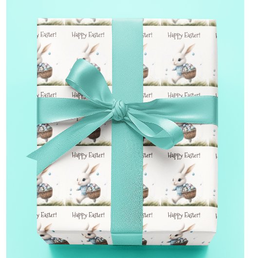 Gelukkige Pasen, paashaas lopen met eieren Cadeaupapier