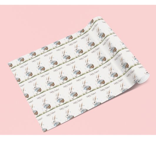 Gelukkige Pasen, paashaas lopen met eieren Cadeaupapier