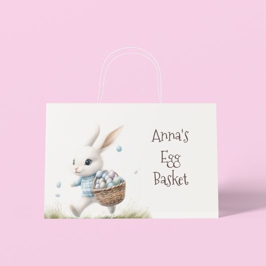 Gelukkige Pasen, paashaas lopen met eieren Groot Cadeauzakje