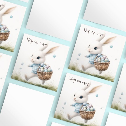 Gelukkige Pasen, paashaas lopen met eieren Kaart