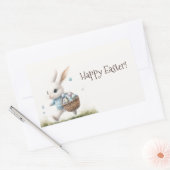 Gelukkige Pasen, paashaas lopen met eieren Rechthoekige Sticker (Envelop)