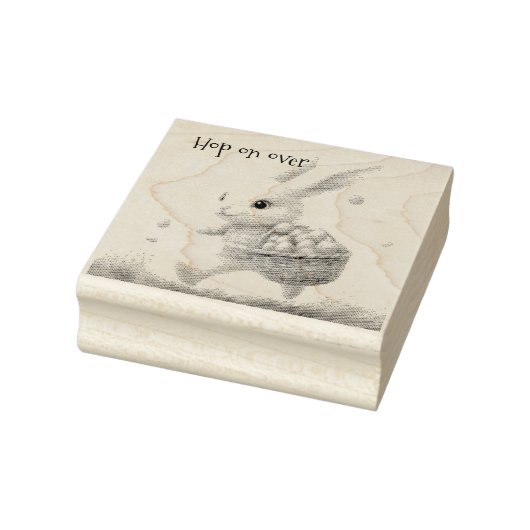 Gelukkige Pasen, paashaas lopen met eieren Rubberstempel (Stempel)