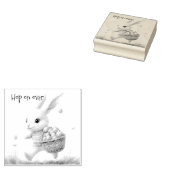 Gelukkige Pasen, paashaas lopen met eieren Rubberstempel (Gestempeld)