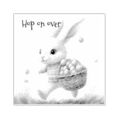 Gelukkige Pasen, paashaas lopen met eieren Rubberstempel (Afrduk)