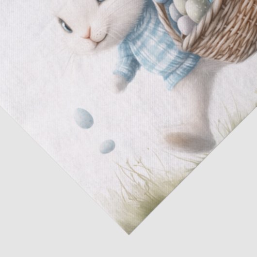 Gelukkige Pasen, paashaas lopen met eieren Tissuepapier (Detail)