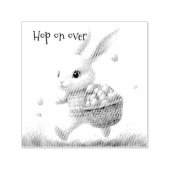 Gelukkige Pasen, paashaas lopen met eieren Zelfinktende Stempel (Design)