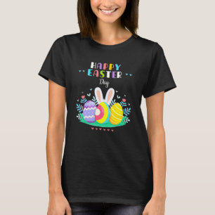 Gelukkige Pasen Pastel Lente Eieren Jacht Konijn T-shirt