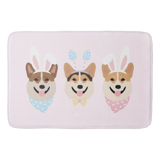 Gelukkige Pasen Pembroke Welsh Corgi Dogs Badmat (Voorkant)