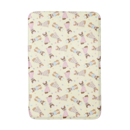 Gelukkige Pasen Pembroke Welsh Corgi Dogs Badmat (Voorkant Verticaal)