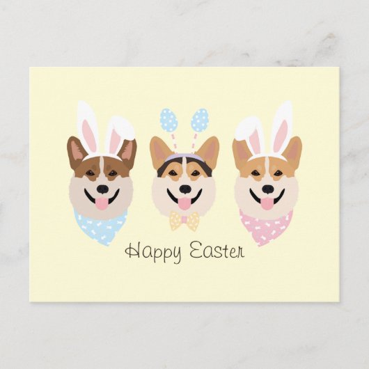 Gelukkige Pasen Pembroke Welsh Corgi Dogs Briefkaart (Voorkant)