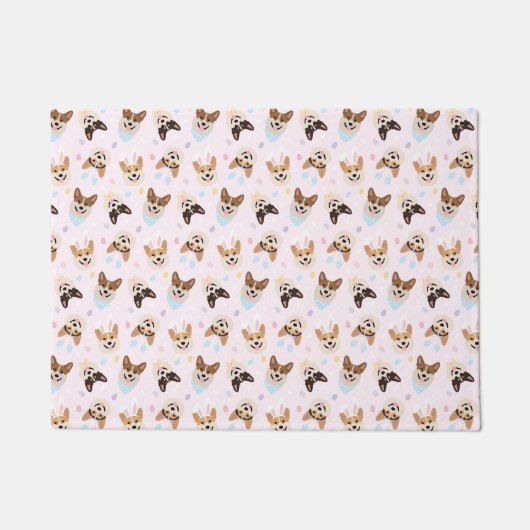 Gelukkige Pasen Pembroke Welsh Corgi Dogs Deurmat (Voorkant)