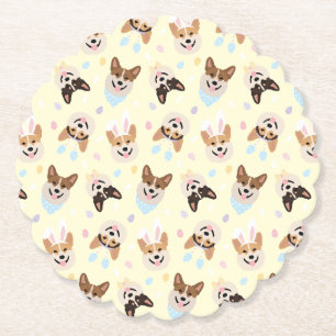 Gelukkige Pasen Pembroke Welsh Corgi Dogs Kartonnen Onderzetters
