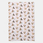 Gelukkige Pasen Pembroke Welsh Corgi Dogs Theedoek (Verticaal)