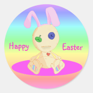 Gelukkige Pasen prestatie Lil Cushy Ronde Sticker