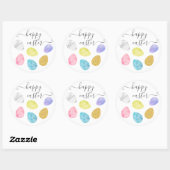 Gelukkige Pasen schattige paaseieren gouden waterv Ronde Sticker (Vel)