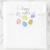 Gelukkige Pasen schattige paaseieren gouden waterv Ronde Sticker (Tas)