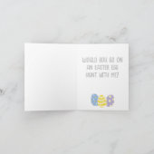 Gelukkige Pasen schattige pinguïn met konijnenoren Kaart (Binnen)