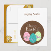 Gelukkige Pasen Schattigee Kaart (Voorkant / Achterkant)