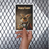 Gelukkige Pasen, steampunk paashaas Feestdagenkaart