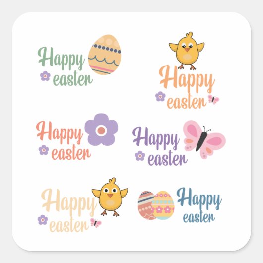 Gelukkige Pasen stickers (Voorkant)