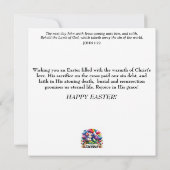 Gelukkige Pasen thee tijd vreugde met bloemenkonij Feestdagenkaart (Achterkant)