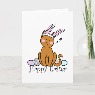 Gelukkige Pasen van de kat Feestdagen Kaart