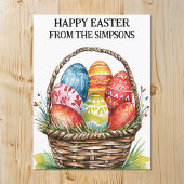 Gelukkige Pasen Waterverf geschilderd eiermand fam Briefkaart