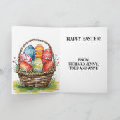 Gelukkige Pasen Waterverf geschilderd eiermand fam Kaart (Binnen)