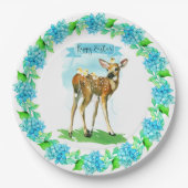 Gelukkige Pasen Waterverf Herten Papieren Bordje (Voorkant)