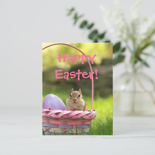 Gelukkige Pasen Weinig Aardeekhoorn 2 Feestdagenkaart (Staand voorkant)