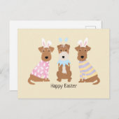 Gelukkige Pasen Welsh Terrier Honden Briefkaart (Voorkant / Achterkant)