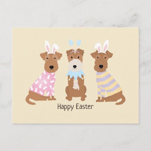 Gelukkige Pasen Welsh Terrier Honden Briefkaart (Voorkant)